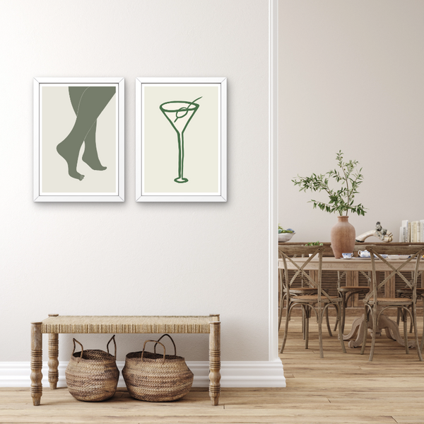 Green Cocktail with Olive PFY Art Print