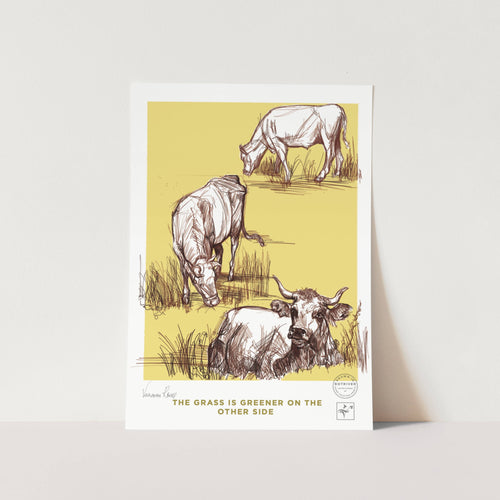 The Grass is Greener in Yellow Art Print