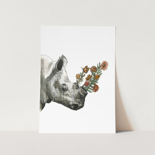 Rhino by Mareli Art Print