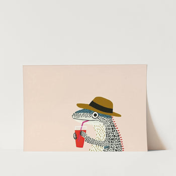 Tropical Gecko Drink PFY Art Print