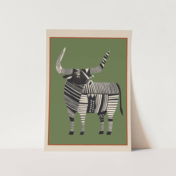 Striped Bull Art Print