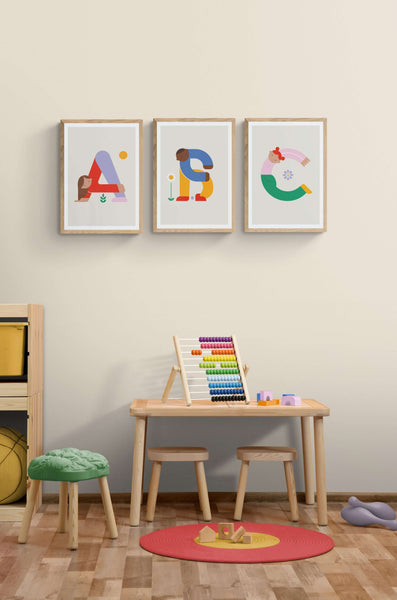 Alphabet Kids A Art Print