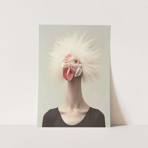 Surreal Chicken Portrait 2 PFY Art Print