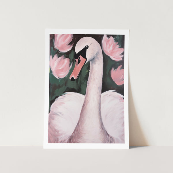 Swan In The Pond PFY Art Print