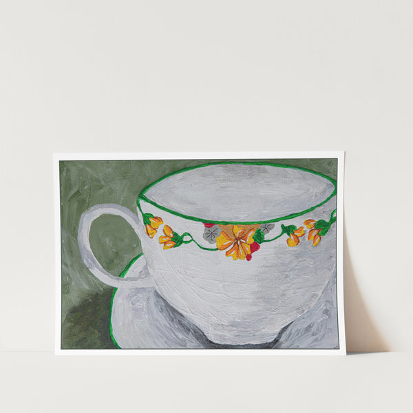 Tea Cup with Flowers Art Print