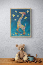 Load image into Gallery viewer, Giraffe in Night Sky Art Print