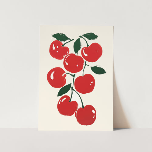 Vibrant Red Cherries PFY Art Print