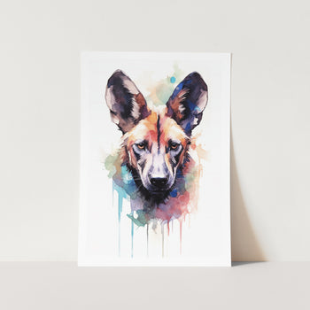 Watercolour Wild Dog Art Print