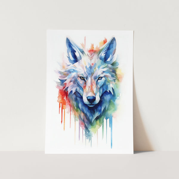 Watercolour Wolf #1 Art Print