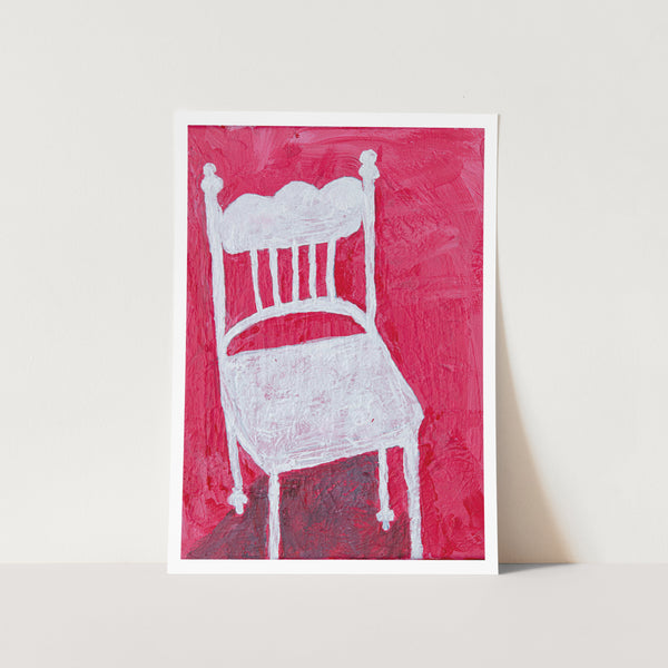 White Chair on Pink Art Print