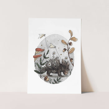 Woodlands Porcupine by Mareli Art Print