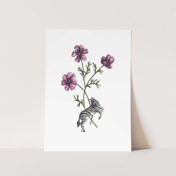 Zebra in Cosmos Art Print