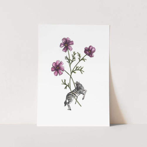 Zebra in Cosmos Art Print