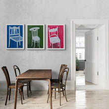 Load image into Gallery viewer, White Chair on Blue Art Print