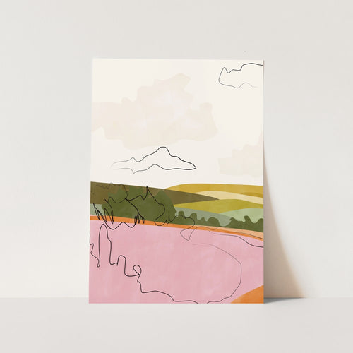 Abstract Pink Landscape PFY Art Print