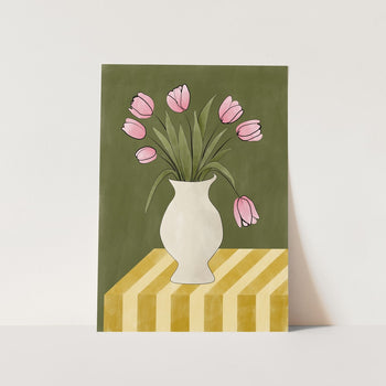 Pink Tulips Still Life PFY Art Print