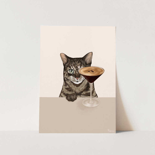 Curious Cat Coffee Martini PFY Art Print
