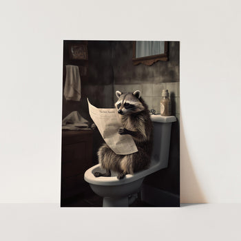 Raccoon Reads News PFY Art Print
