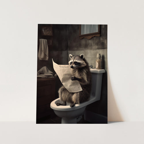 Raccoon Reads News PFY Art Print