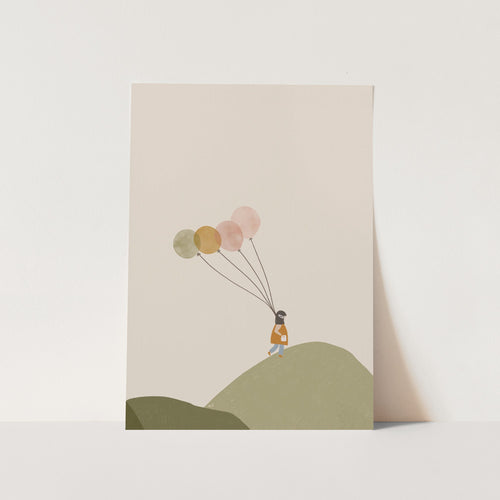 Girl and Her Balloons PFY Art Print