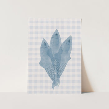 Three Blue Fish PFY Art Print
