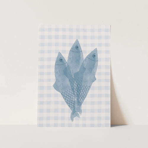 Three Blue Fish PFY Art Print