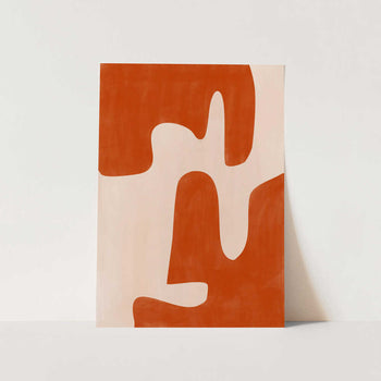 Modern Terracotta Curves PFY Art Print