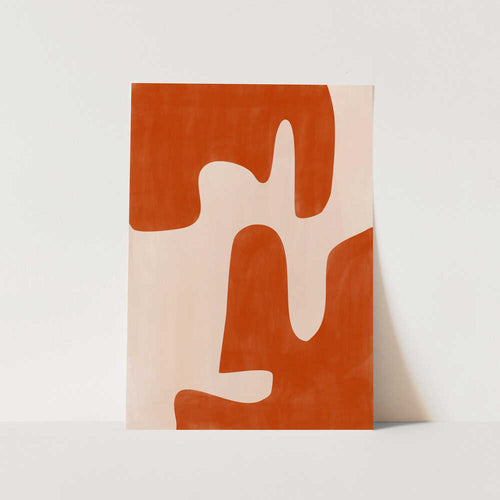 Modern Terracotta Curves PFY Art Print