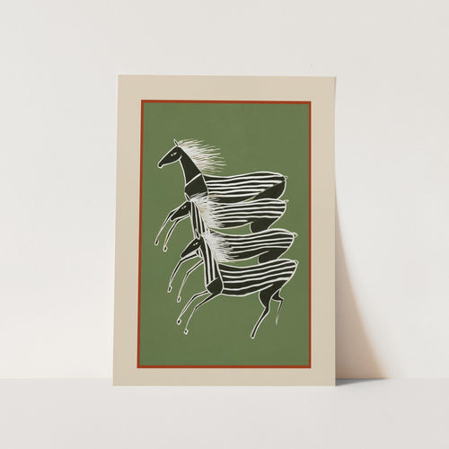 Horses In Stripes PFY Art Print