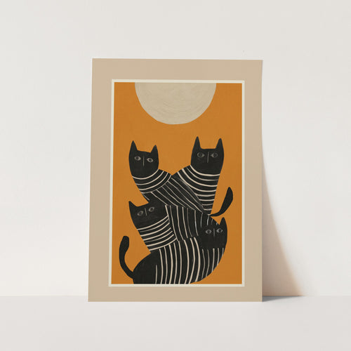 Abstract Black Cats PFY Art Print