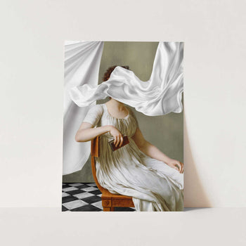 Elegant Woman Flowing Fabric PFY Art Print