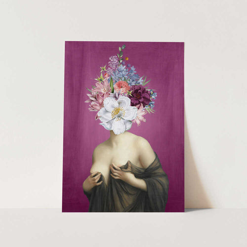 Floral Head Woman PFY Art Print
