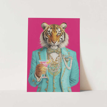 Cocktail Tiger PFY Art Print