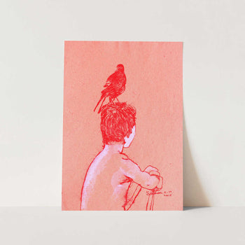 Quiet Boy and Bird PFY Art Print