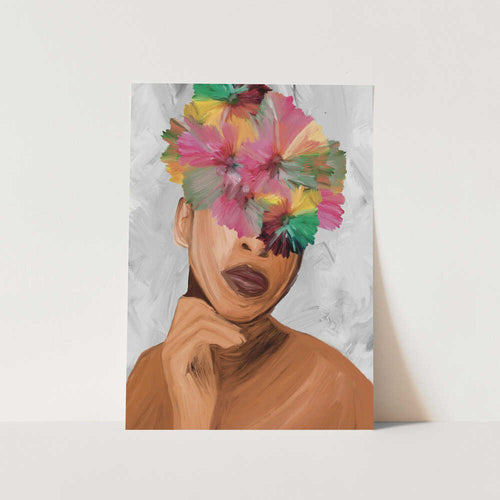Floral Woman Portrait PFY Art Print