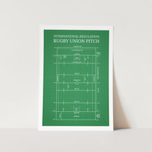 Load image into Gallery viewer, Rugby Union Pitch Art Print