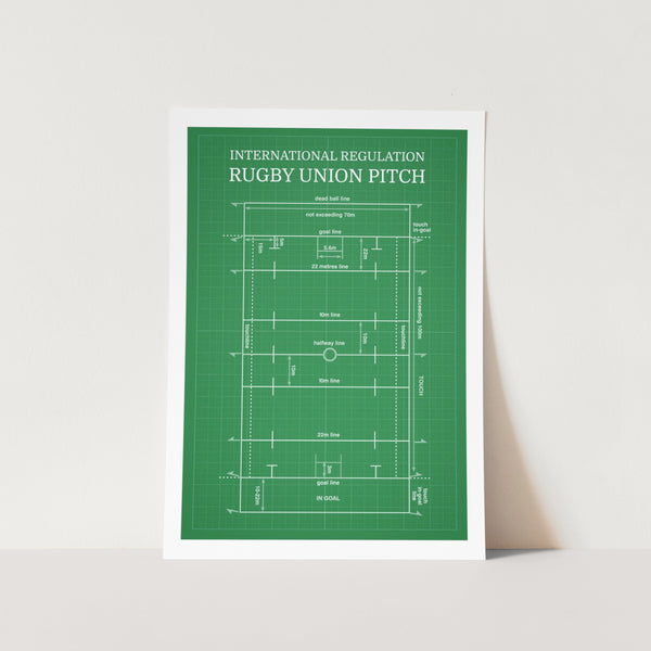 Rugby Union Pitch Art Print