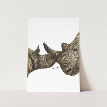 Rhino and His Mom Art Print
