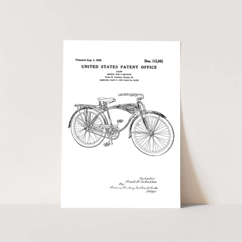 Schwinn Bicycle Patent Art Print