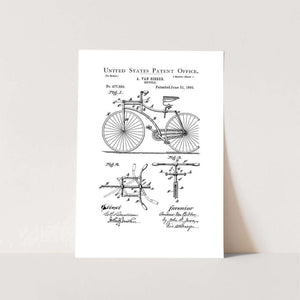 1892 Bicycle Patent Art Print