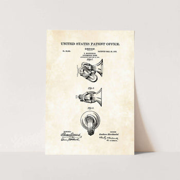1907 Automobile Horn Patent Art Print