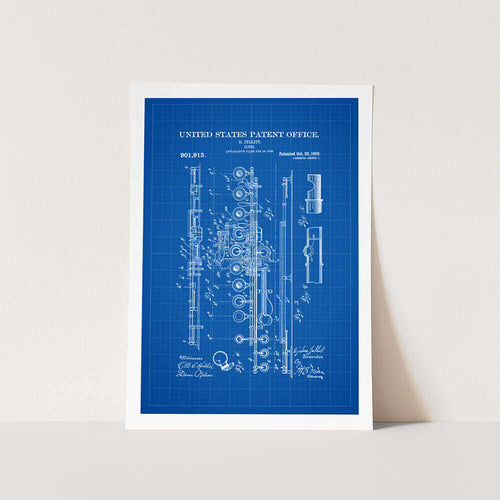 1908 Flute Patent Art Print