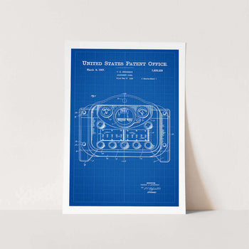 1927 Automobile Instrument Panel Patent Art Print