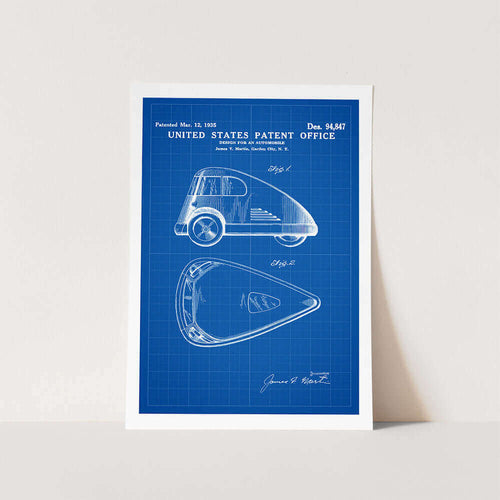 1935 Three Wheel Vehicle Patent Art Print