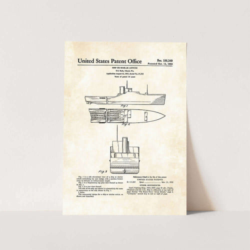 1956 Ship Patent Art Print
