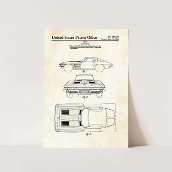 1963 Corvette Stingray Patent Art Print