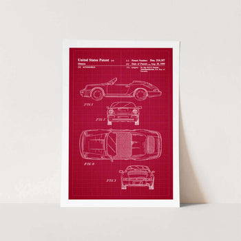1990 Porsche 911 Convertible Patent Art Print