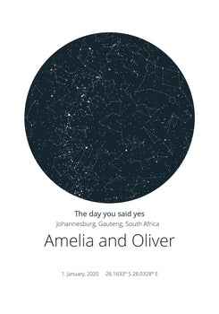 Personalised Star Map with Shapes