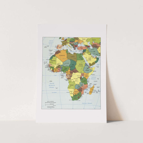 Africa Map Green Art Print