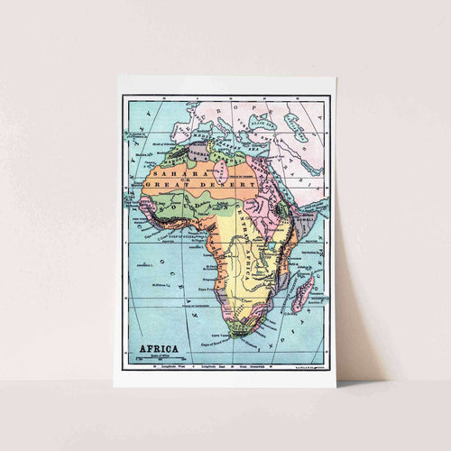 Africa Map Art Print
